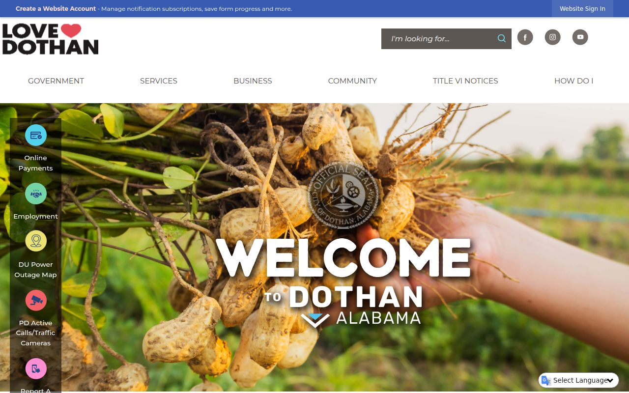 City of Dothan official website homepage