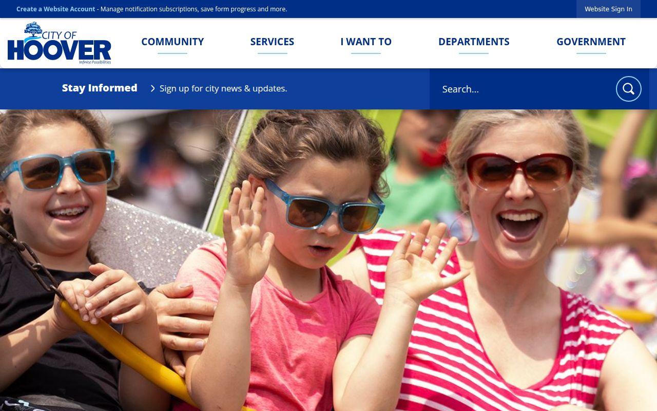 City of Hoover official website homepage