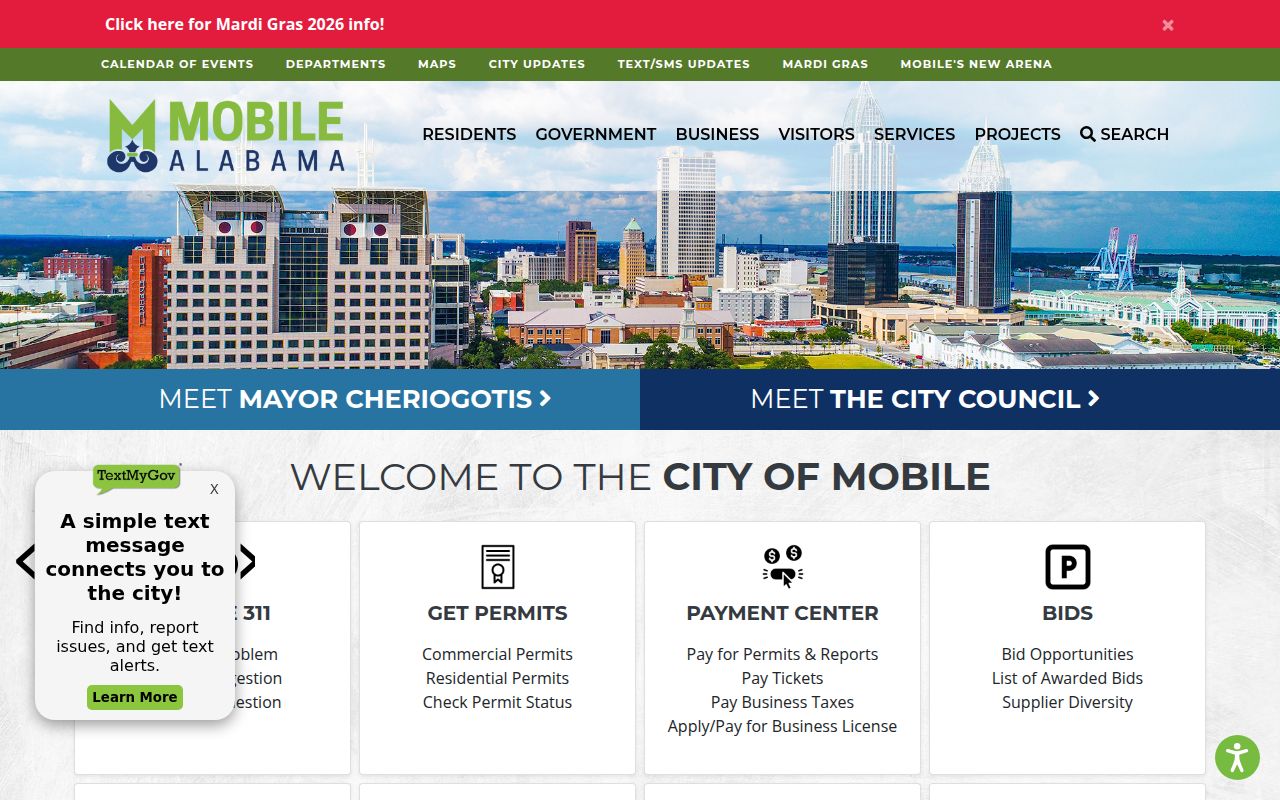 City of Mobile official website homepage