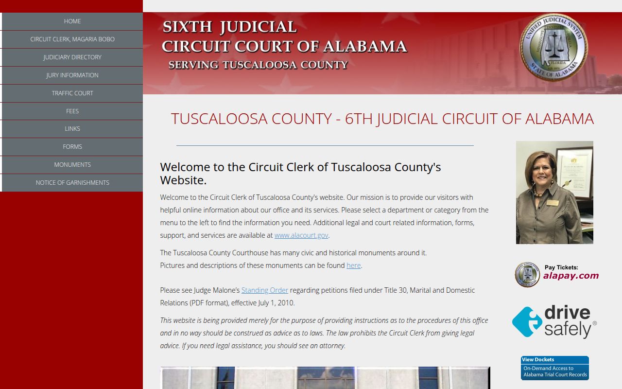 Tuscaloosa County Circuit Court website
