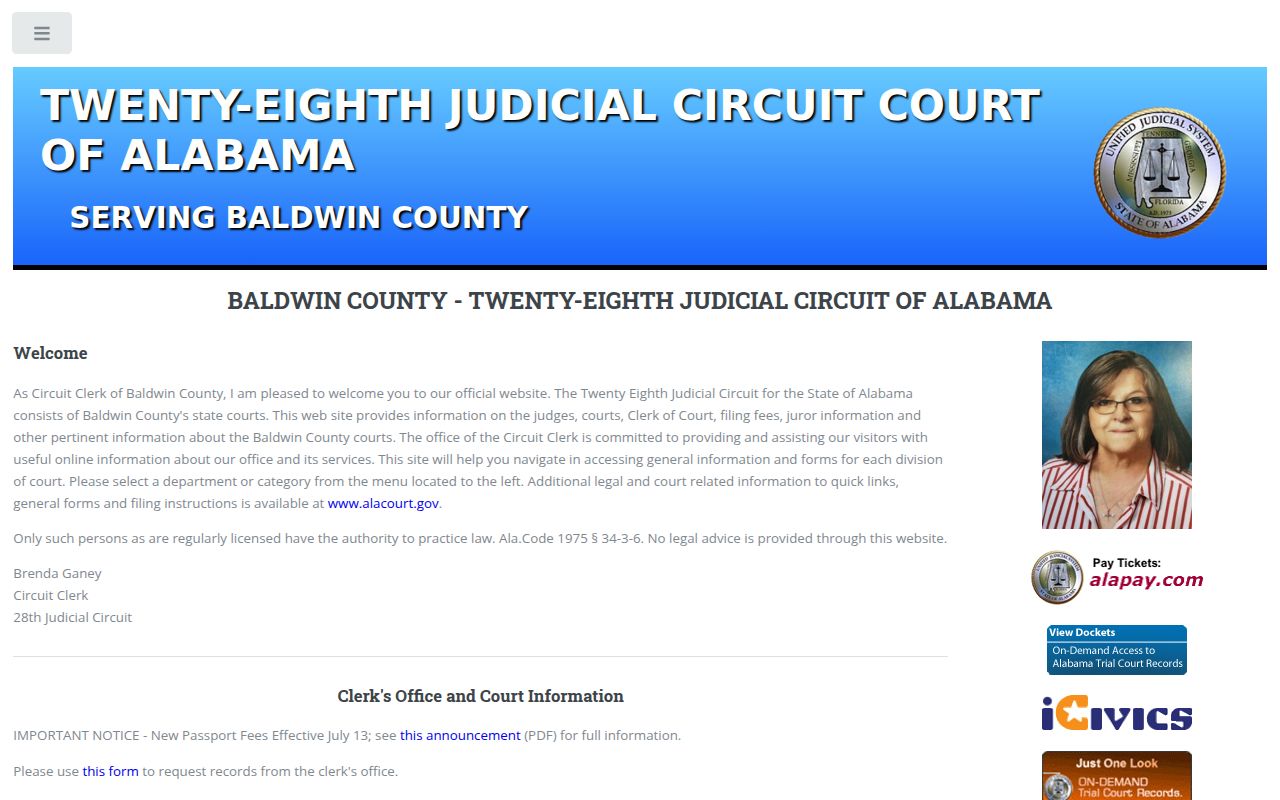 Baldwin County Circuit Court website