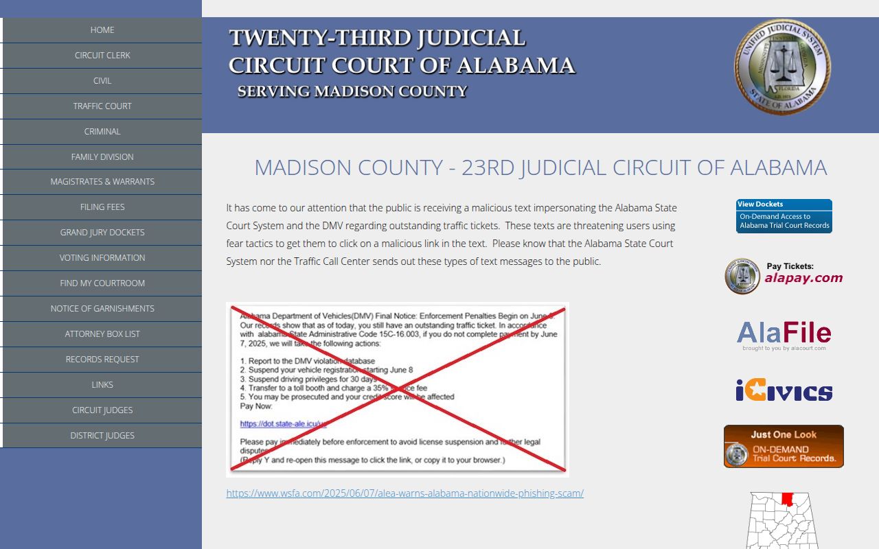 Madison County Circuit Court website