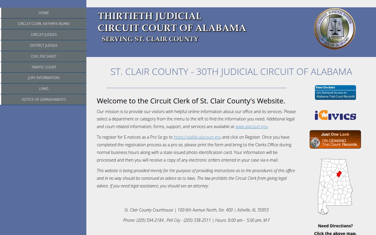 St. Clair County Circuit Court website