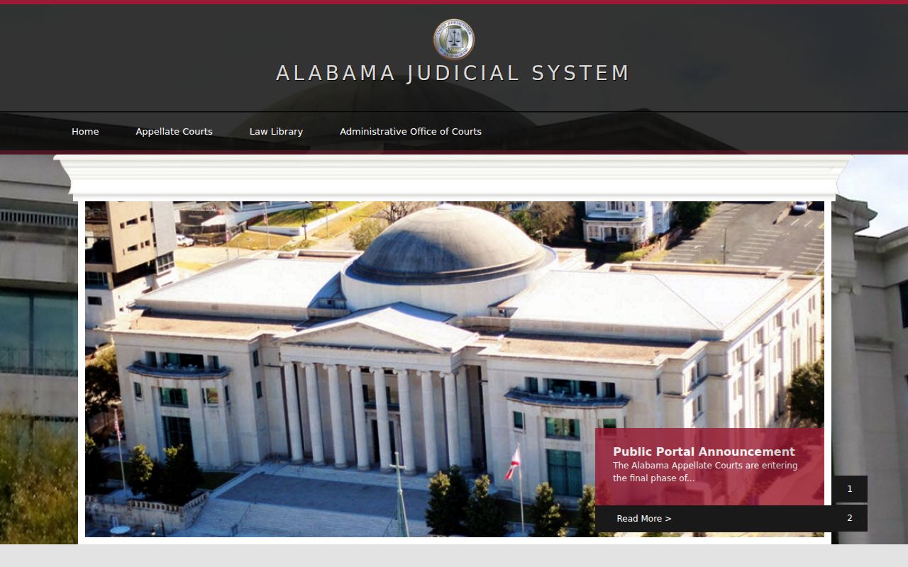 Alabama Judicial System official homepage